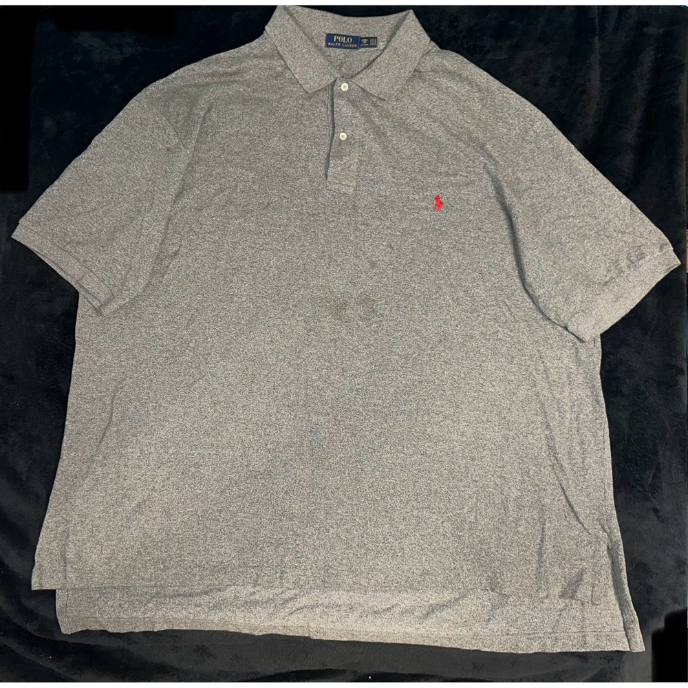 Polo Ralph Lauren Men's Grey Short Sleeve Polo Shirt Size 3XB Red Pony 603